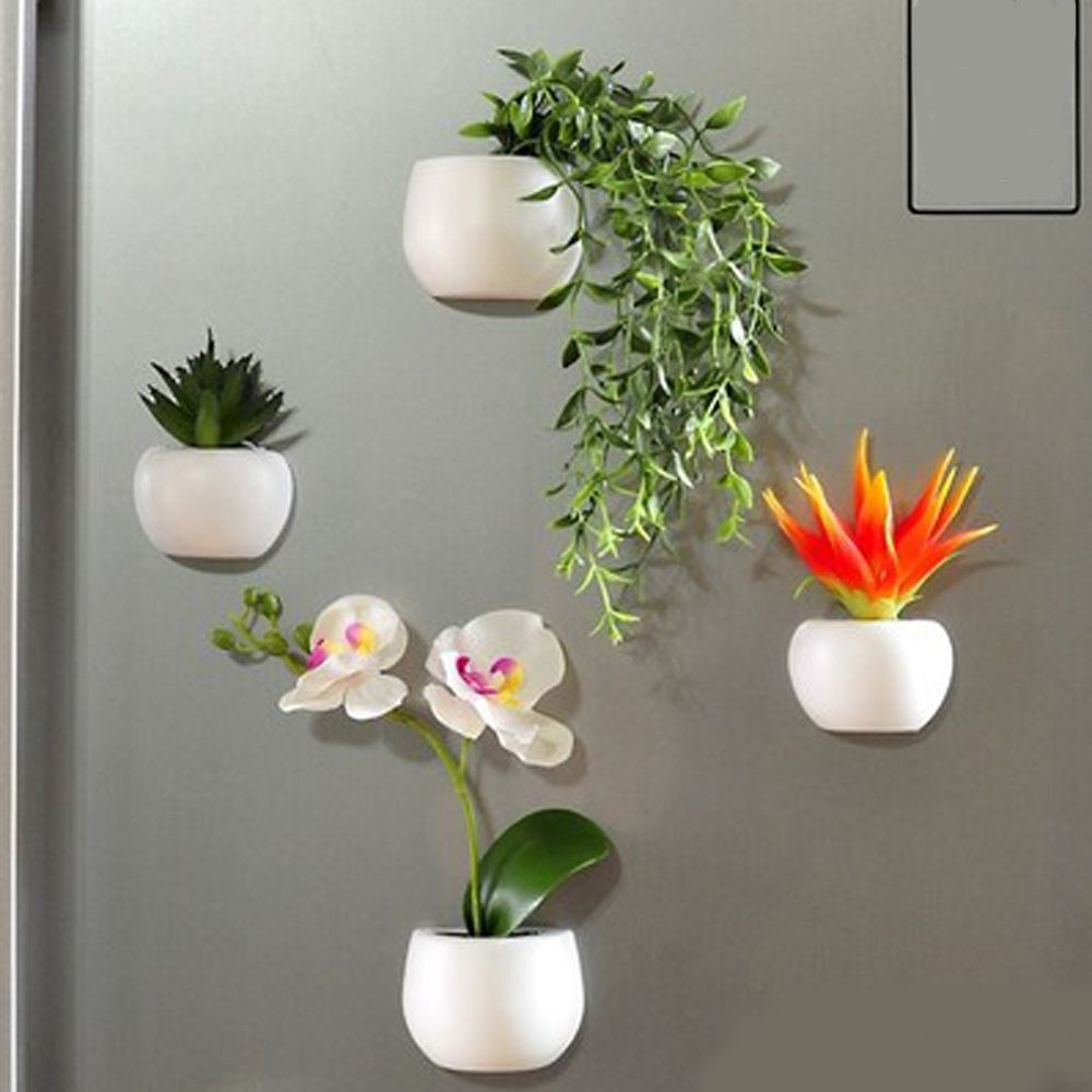 

1 Pcs Simulation Plant Fridge Magnets Mini Bonsai Succulent Magnet Button Potted Plant Refrigerator Message Sticker Decoration