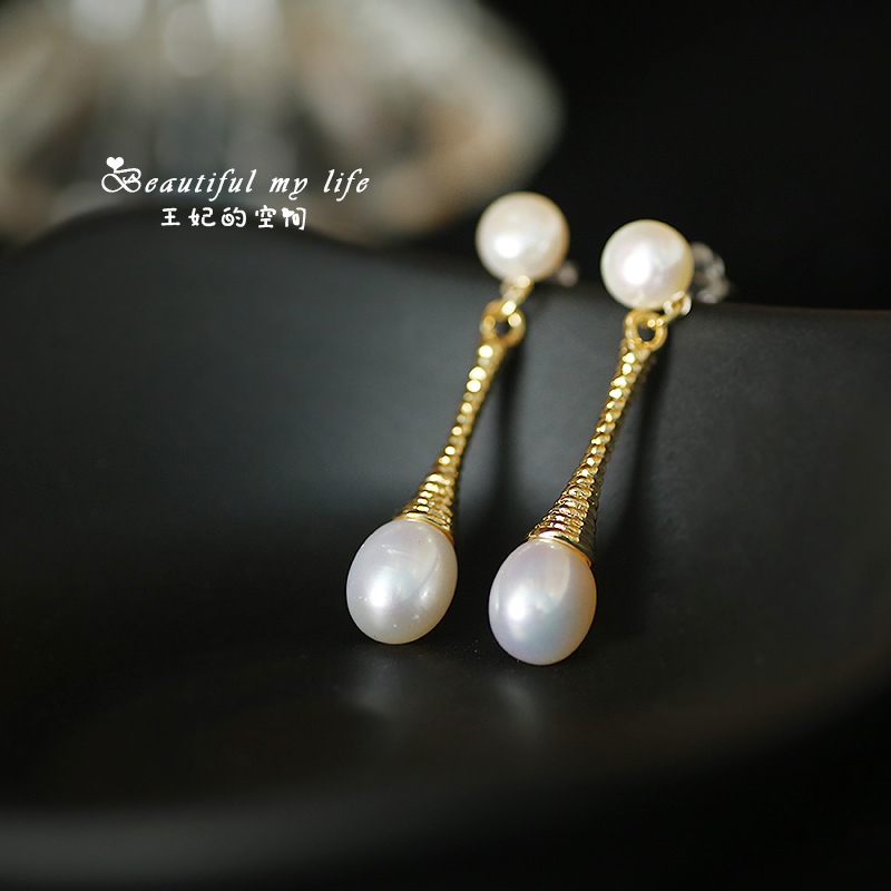 

100% Natural Fresh Water Pearl Handmade Drop Earring For Women Earrings Jewelry Orecchini Donna