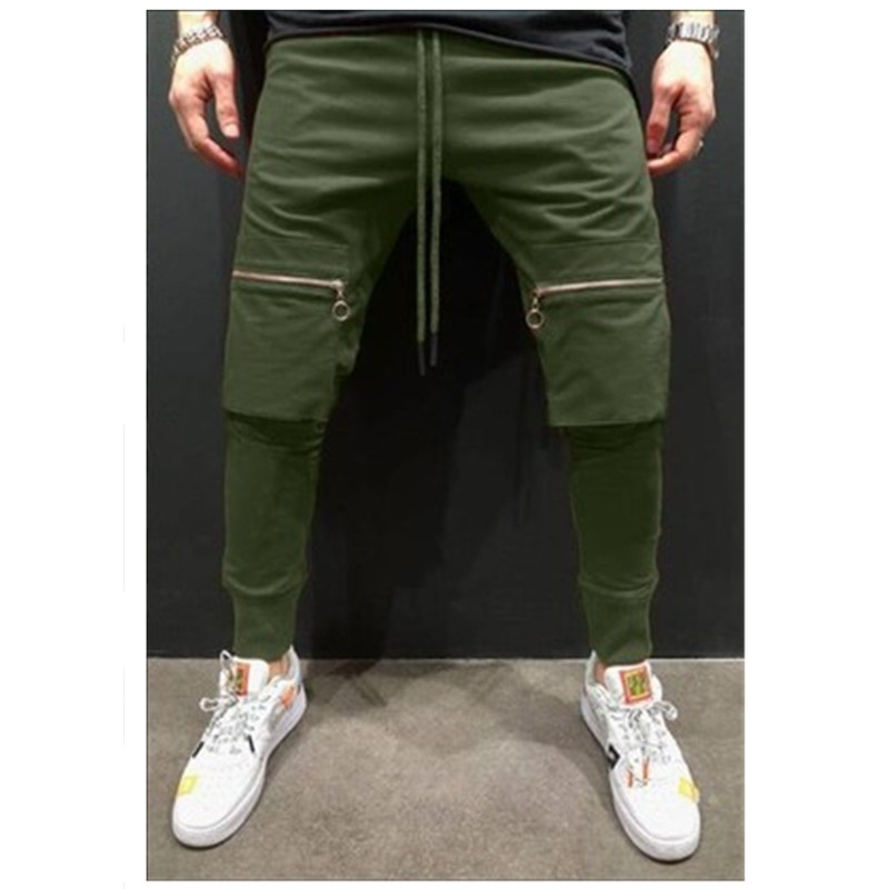 

Men Casual Joggers Pants Solid Thin Cargo Sweatpants Male Multi-pocket Trousers Fashion Trend New Mens Sportswear Hip Hop Harem Pencil Pants, Black