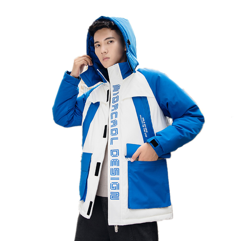 

Winter Parkas Men White Duck Down Jacket Coat Duck Down Parkas Thick Warm Hooded Overcoat Men Windbreaker Snow, Blue