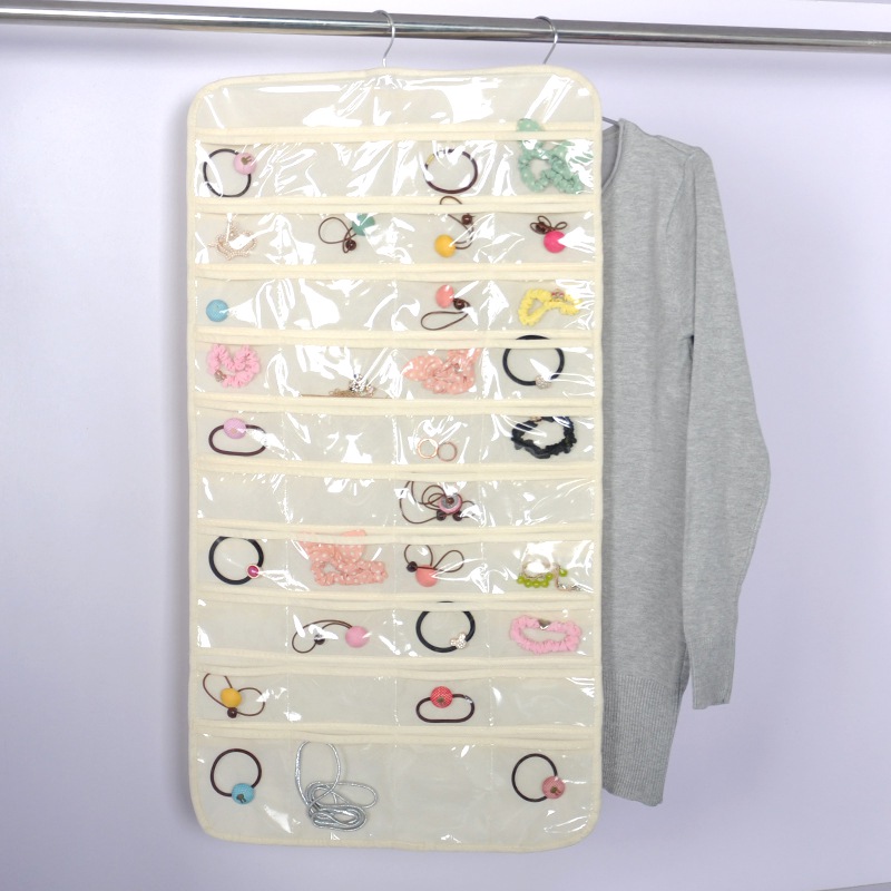 

Portable 80 Grid Double-side Hanging Jewelry Storage Bag