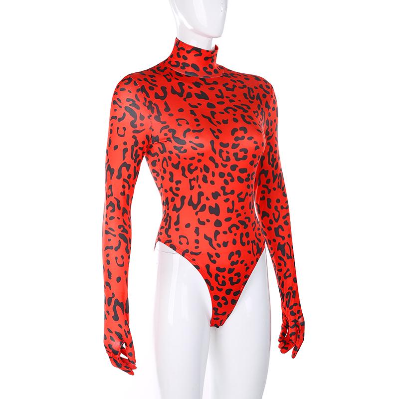 Wholesale BRAND Neon Leopard Women Bodysuit With Gloves Rave Body Mujer