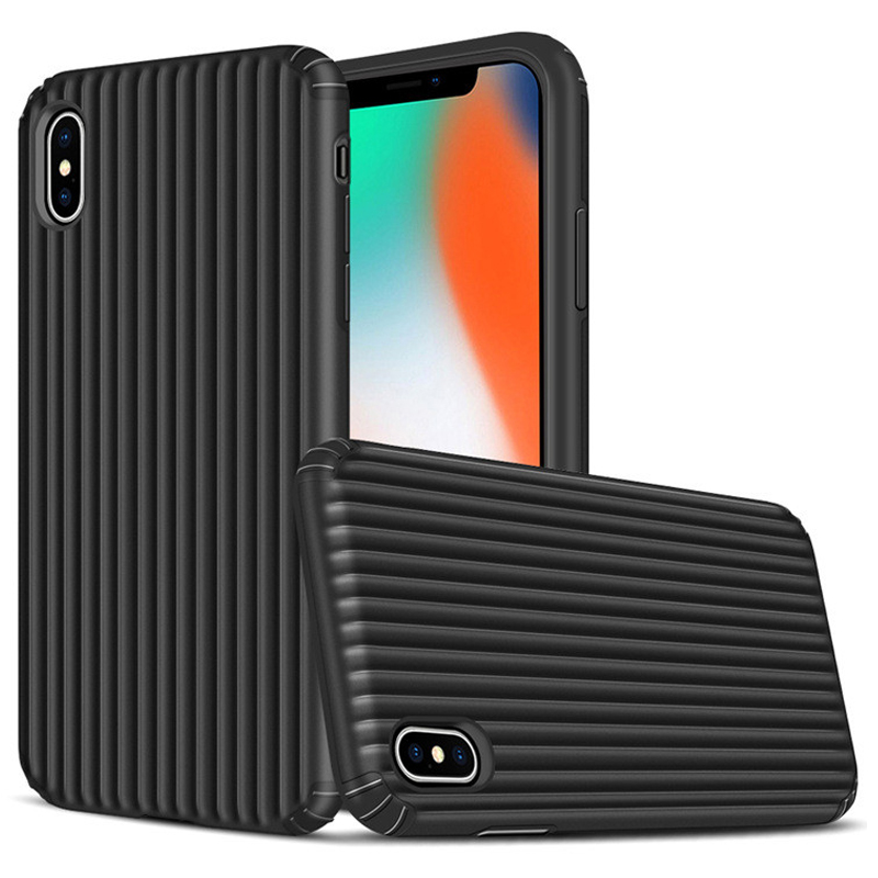 

Hybrid Armor Cases Luggage Silicone Phone Case Cover for Samsung S9 S8 Note 9 Iphone X XS MAX XR 8 7 6S Plus, Black