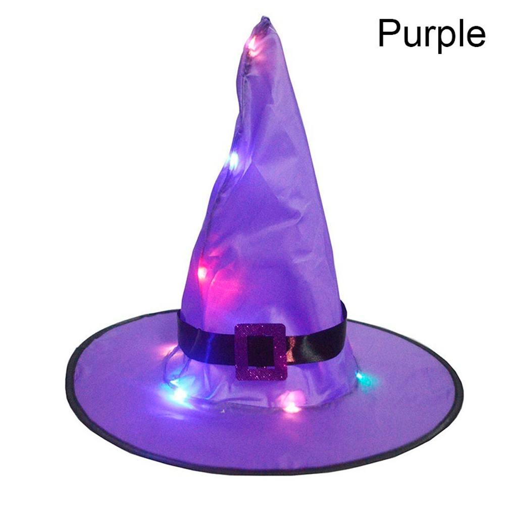 Light Up Wizard Cap Hanging LED Lights String Decor for Costume Party Cosplay Props Yard Tree 6 PCS 2-In-1 Halloween Decorations Glowing Witch Hat