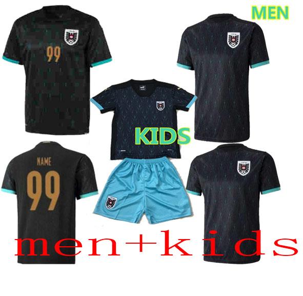 

best quality Adults and kids Austria soccer jersey Alaba Arnautovic Sabitzer Grillitsch camisetas national team away black football shirts, Blue