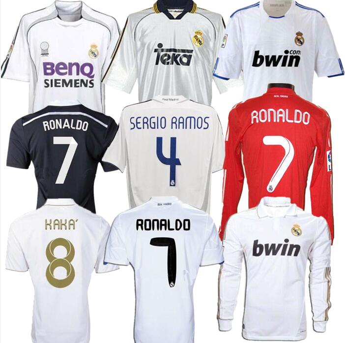 

Retro 10 11 12 Real Madrid Soccer Football Jersey GUTI Ramos McManaman 13 14 15 RONALDO ZIDANE Beckham 06 07 RAUL Robinho 1999 00 Carlos YOU, Blue