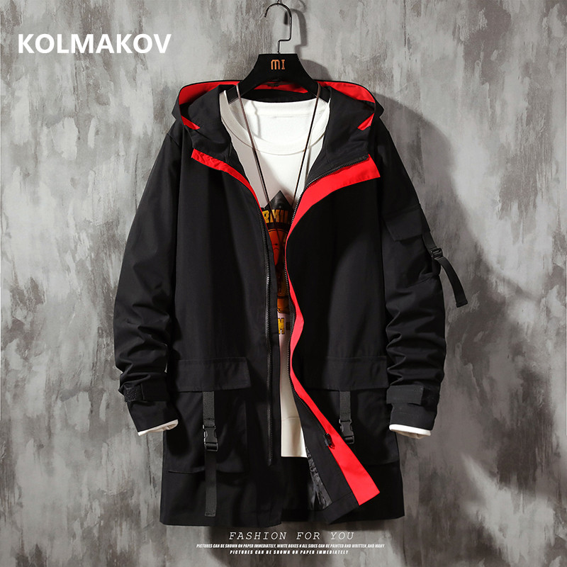 

2020 new arrival spring men's High quality casual trench coat , casual fashion hoooded jackets men,plus-size -7XL, Black