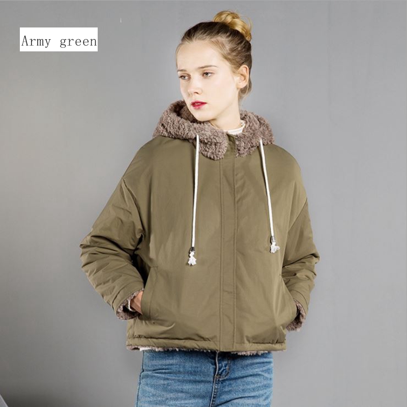 

New style winter female jacket women Granular pile Parker style coat Double faced thick woman's clothes autumn pink outercoat, Color same picture