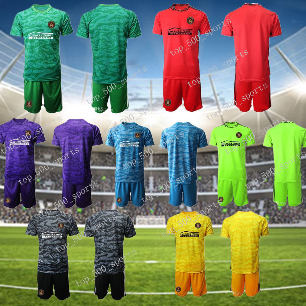

20 21 Men MLS FC Goalkeeper Goalie Atlanta United 1 Brad Guzan Jersey Set Men Soccer Brendan Moore adult Football Shirt Kit Uniform, Colour 6