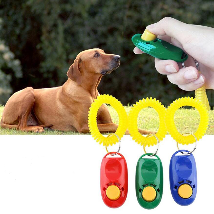 

Pet Dog Training whistle Click Clicker Agility Training Trainer Aid Wrist Lanyard Dog Training Obedience Supplies Mixed Colors