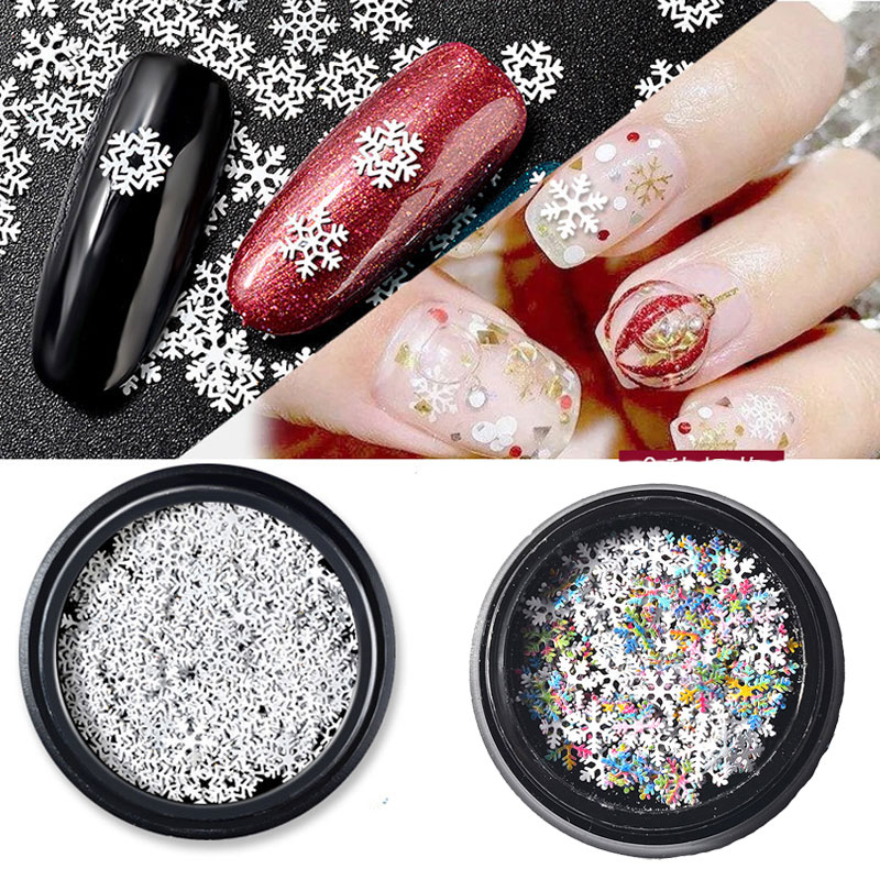 

Nail Art Christmas Snowflakes Sequins Flakes Sticker Decal Craft Decoration