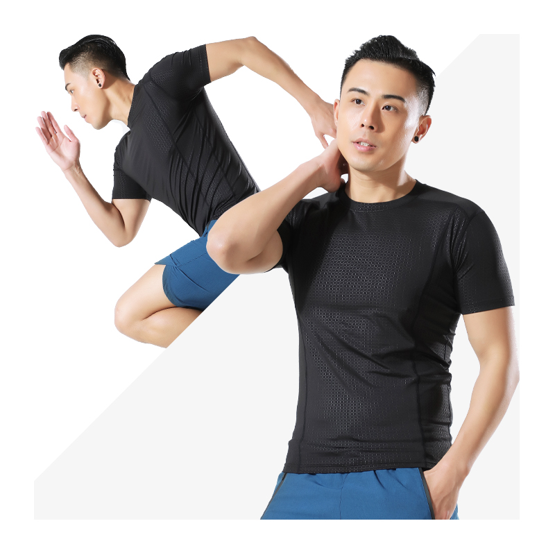

Men Sports Tee Outdoor Breathable O-Neck T-shirt Traning Fitness Bodybuilding Male Short Sleeves Summer Skinny Tee, Black