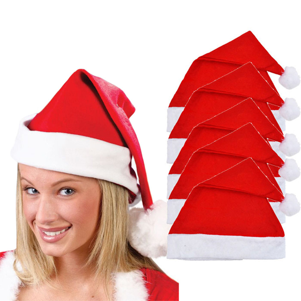 

Christmas Cap Christmas Party Santa Hat Adult Unisex Xmas Red Cap Santa Novelty Hat for Party Decor Gorro Navidad A1