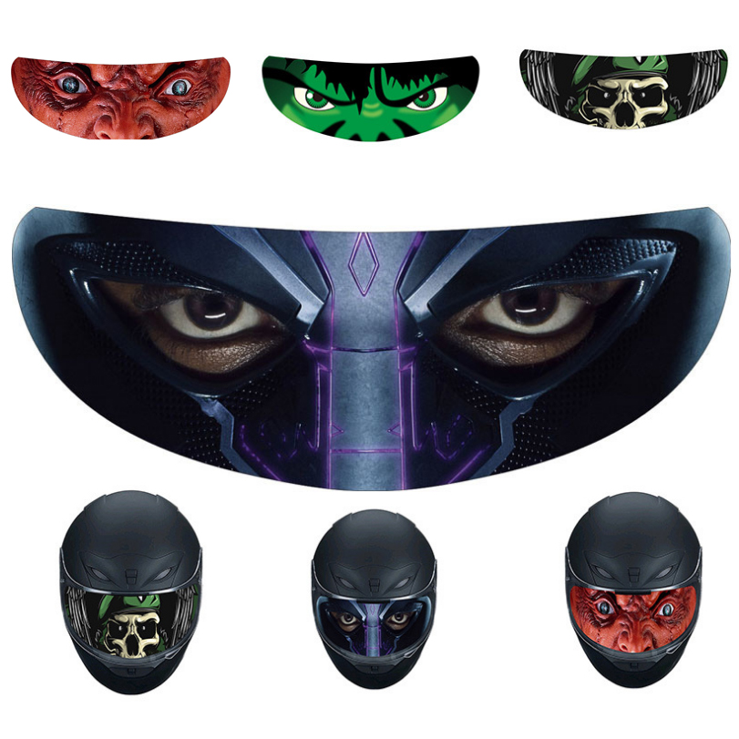 

Helmet Decoration Sticker Detachable Motorcycle Racing Helmet Lens Visor Sticker Personality Cool Applique Halloween Decoration