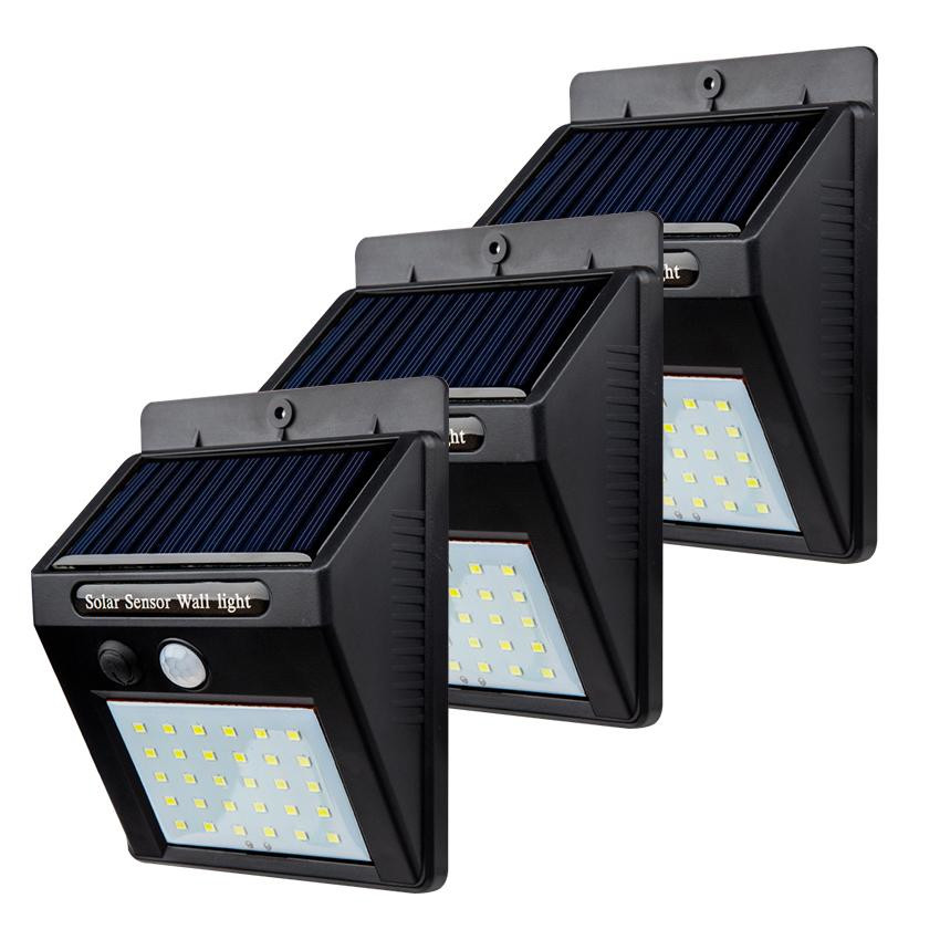 4PCS Energia Solar Luz Parede Led Sensor De Movimento Lâmpada De de Segurança Externa Lâmpada De Rf