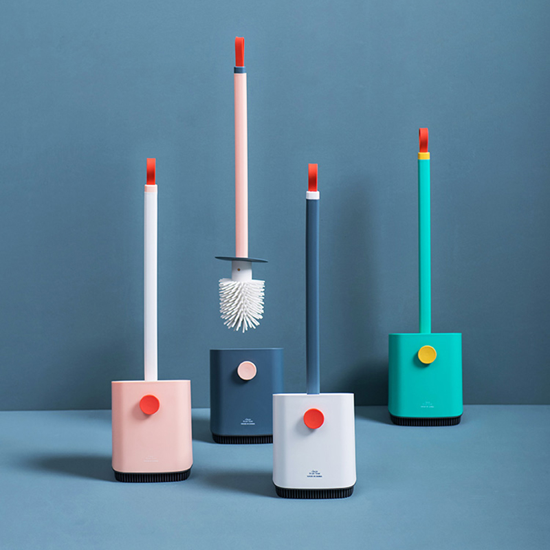 

Silicone Toilet Brush Wall-mounted Long Handle Cleaning Brush Household Bathroom Cleaning Tool Bathroom Accessories
