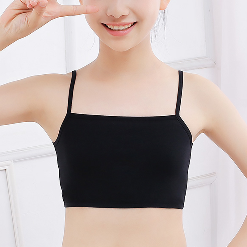 Young Girl Training Cotton Bra Teenage Student Cartoon Underwear Embroidery Soft