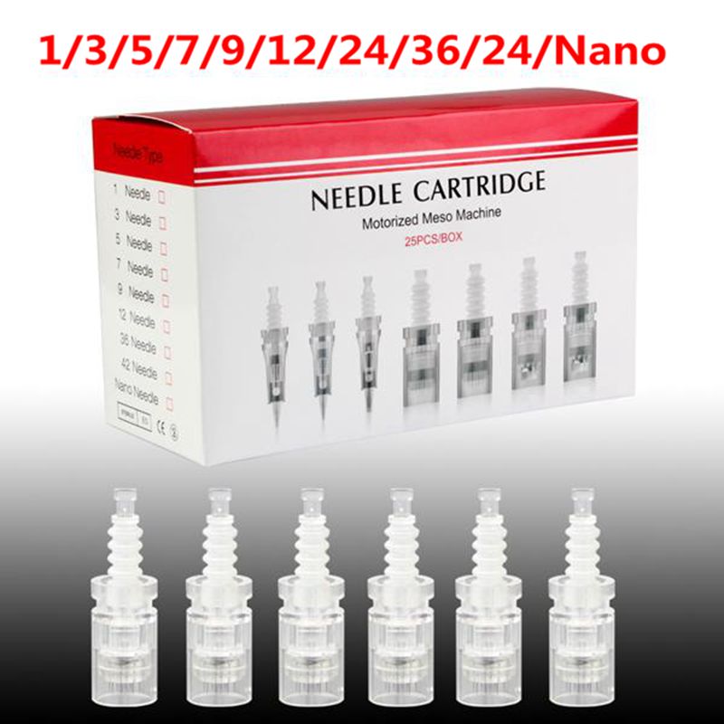 

25pcs/ 1/3/5/7/9/12/36/42 pins Bayonet Needle Cartridge for Microneedling Dr Pen Dermapen Tips