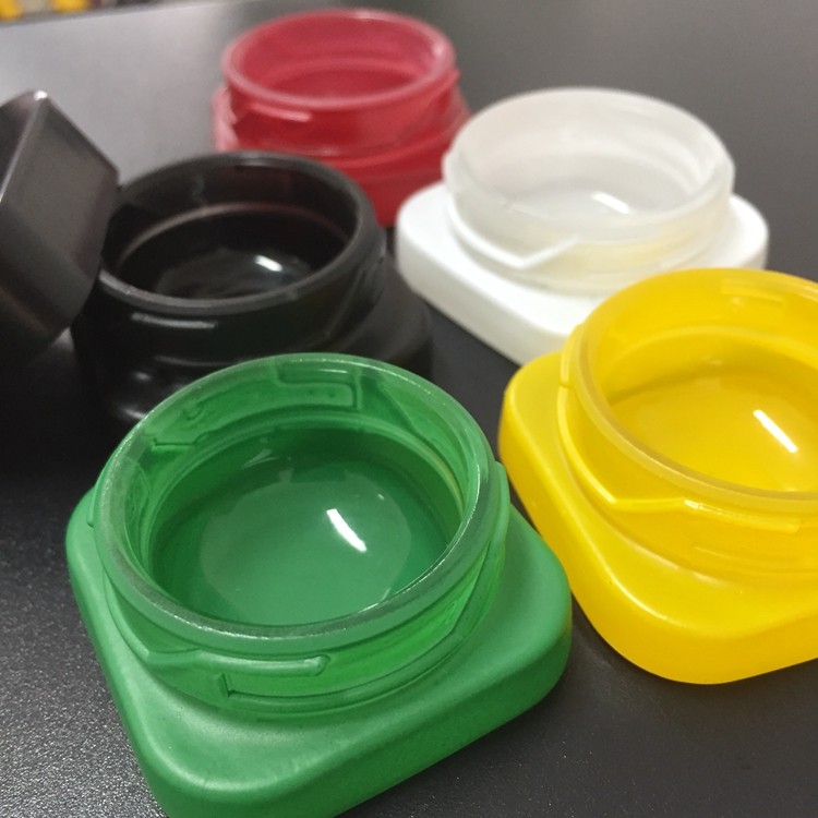 

High Quality Square 5ML Premium Colorful Glass Concentrate Jar Bottles with Child Resistant Lids for Thick Oil Dab Container