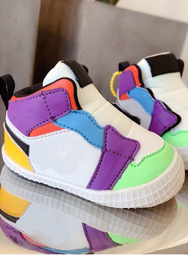 

Toddlers Baby Crib Bootie Hook-and-loop Side ji 1s CRIB BOOTIE Shoes Royal Toe UNC To Chicago Multicolor Triple White Bred New Sne284p, #7