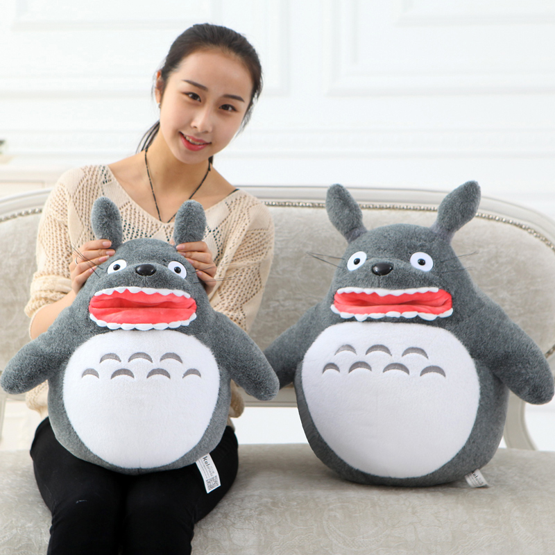 

2019 Kawaii My Neightor Totoro Stuffed Toys Japan Anime Totoro Plush Doll Toys for Children Gift Decoration, Open mouth totoro