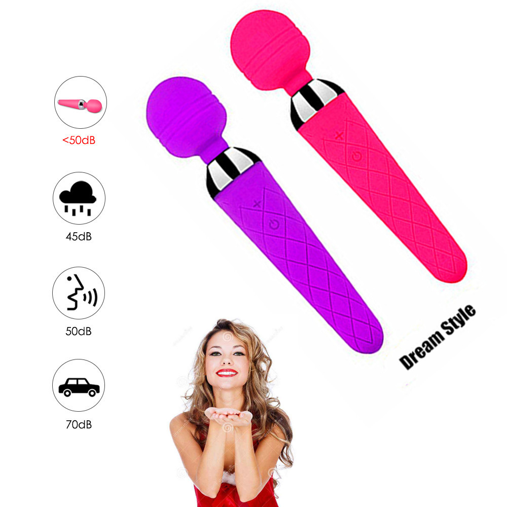 Dream Style USB Recharge AV Magic Wand G Spot Clitoris Stimulator Vibrators Functional Body Massager Holiday Gifts For Gril Friends-image-439509810