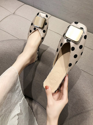 

Slippers women 2020 new autumn wear fashionable thick heeled net red wild half dragging baotou without heel lazy women's shoes, Beige