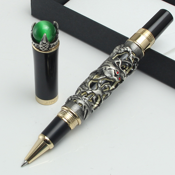 

JINHAO Golden Dragon King Green Play Pearl 0.7mm Nib Rollerball Pen Black / Silver/ grey/ For Choice Office Business Gift N