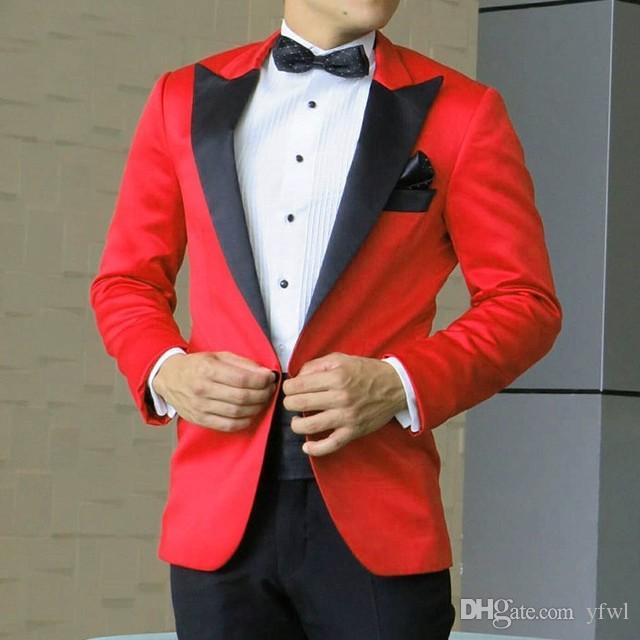 

Red tuxedos groom wedding men suits mens wedding suits tuxedo costumes de smoking pour hommes men(Jacket+Pants+Tie) 044, Same as image