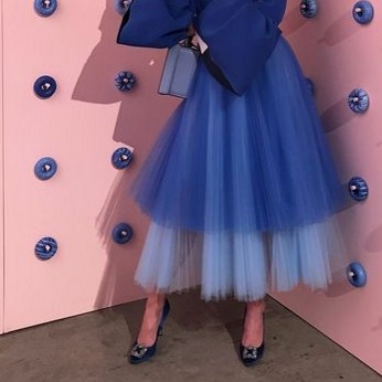 

Blue Skirts Long A-line Tulle Casual Party Prom Girls Evening Women Skirts, Black