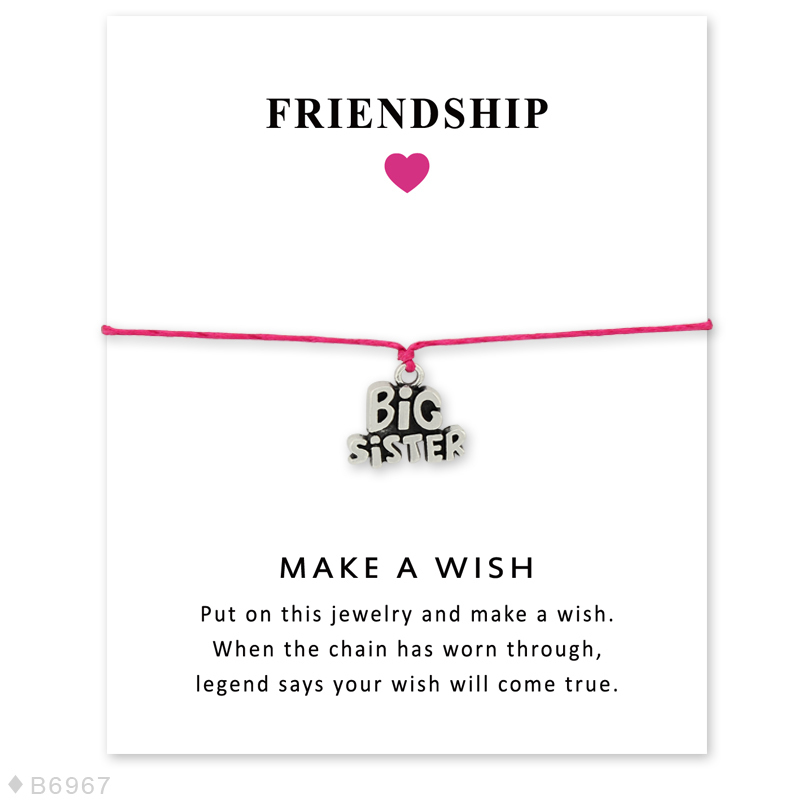 

Faith Hope Joy Angel Peace Wedding Engagement Bridesmaid Best Friends Little Middle Big Sister Heart Charm Bracelets For Women