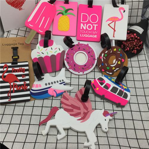

Travel Accessories Creative Luggage Tag Animal Cartoon Silica Gel Suitcase ID Addres Holder Baggage Boarding Tags Portable Label c792, Black