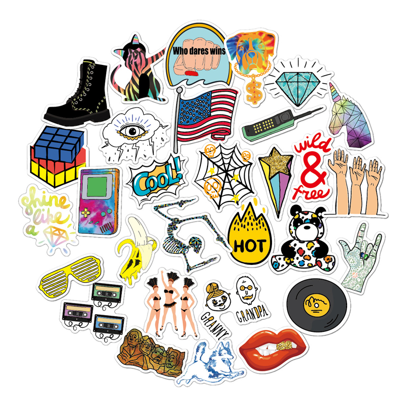 

Country Style Aesthetic Sticker Waterproof Trendy Water Bottle Laptop Macbook Stickers Decal Graffiti Patches for Teens, Customize