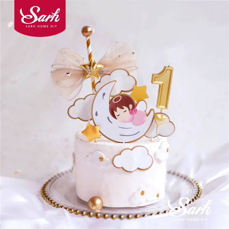 Cake Topper Sugarcraft Handmade Sugar Paste Cake Decoration Glitter Bow GOLD
