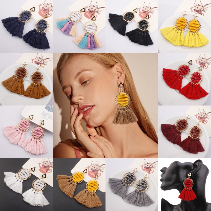 

Kimter Boho Tassel Dangle Earrings for Women Girls Unique Hand-Woven Jewelry Bohemian Fringe Drop Earring Birthday 11 Styles M914FA