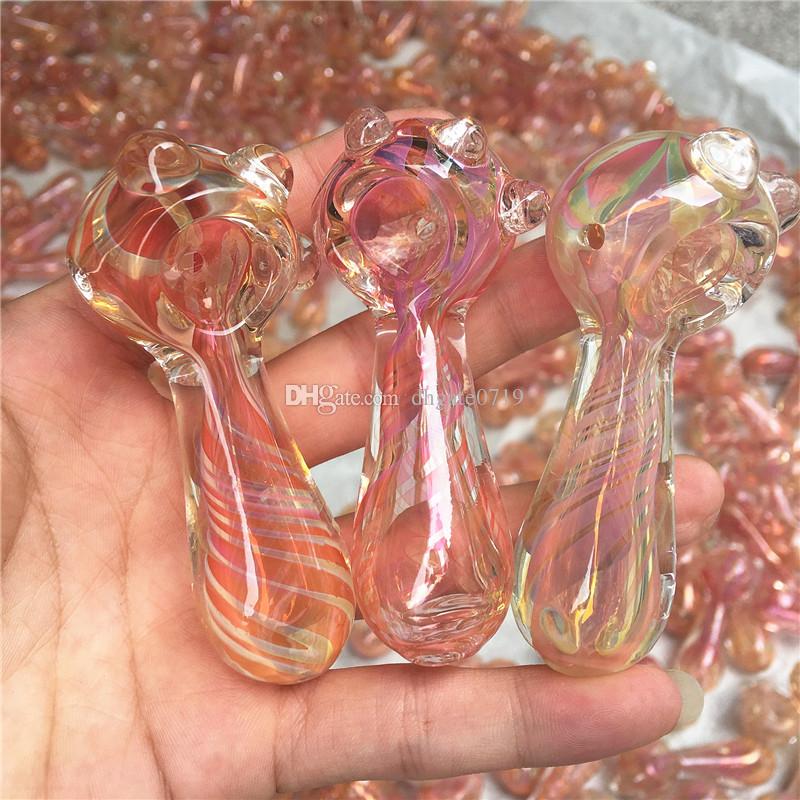 

Newest thick glass Rainbow smoke Pipe 3inch Glass Spoon Pipes For Smoking herb Tobacco Pipes water pipes