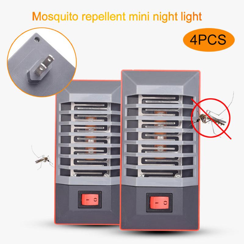 

4PCS LED Mosquito Light Purple Photocatalyst Multi-function Mosquito RepellentInsect Repellent Radiationless for Bedroom Home