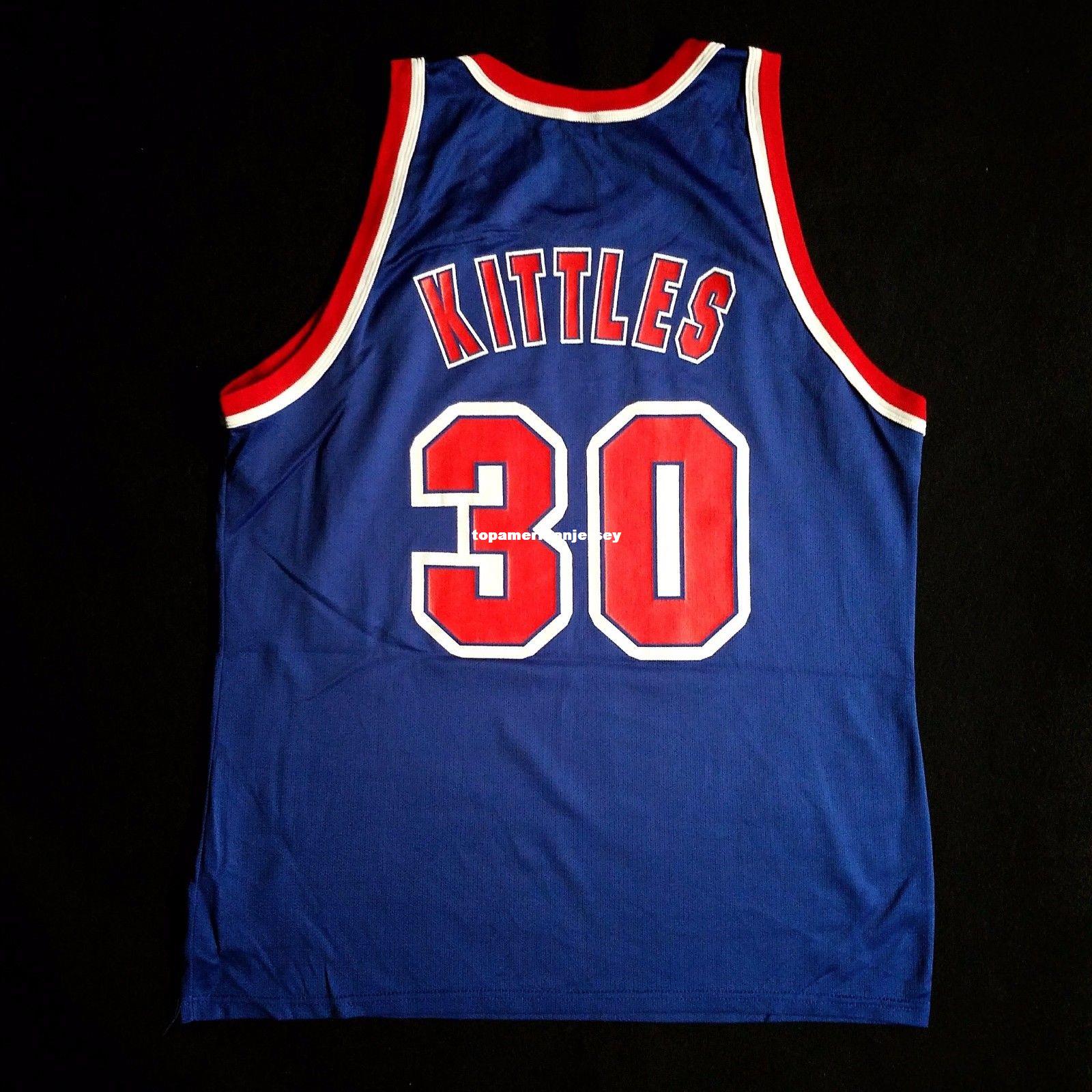 

100% Stitched Kerry Kittles #30 Champion Sewn Jersey jason kidd Mens Blue Vest Size XS-6XL Stitched basketball Jerseys Ncaa