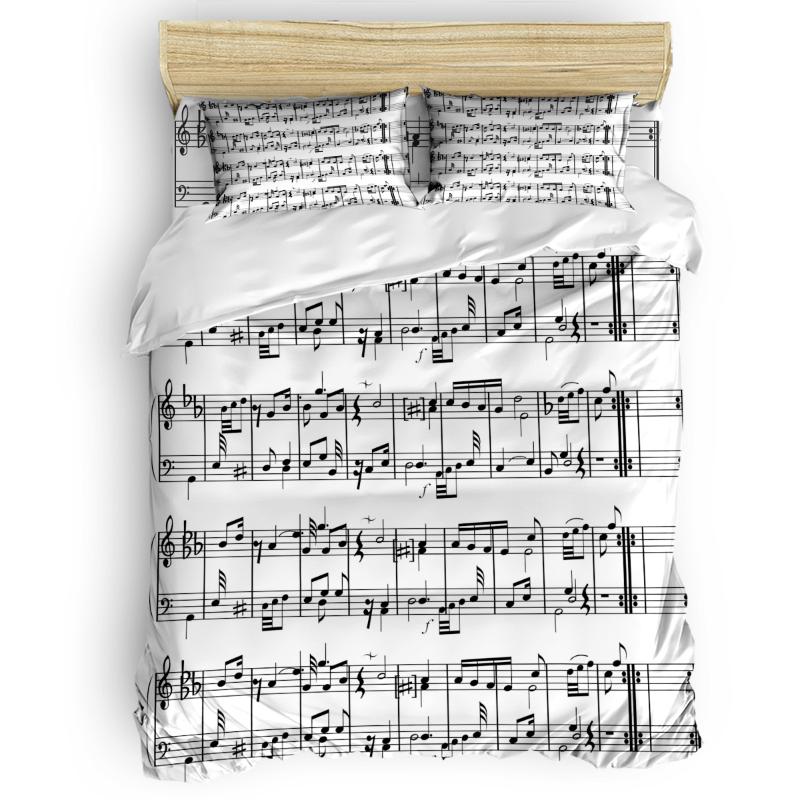 

Bedding Sets Clef Construct Music Note Duvet Cover Set 2/3/4pcs Bed Sheet Pillowcases, As pic