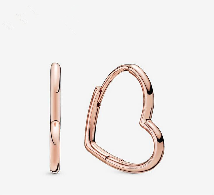 2019 Autumn original earrings 925 Sterling Silver Rose gold heart Stud Earrings For Women European Style Jewelry Original Fashion-image-494884403