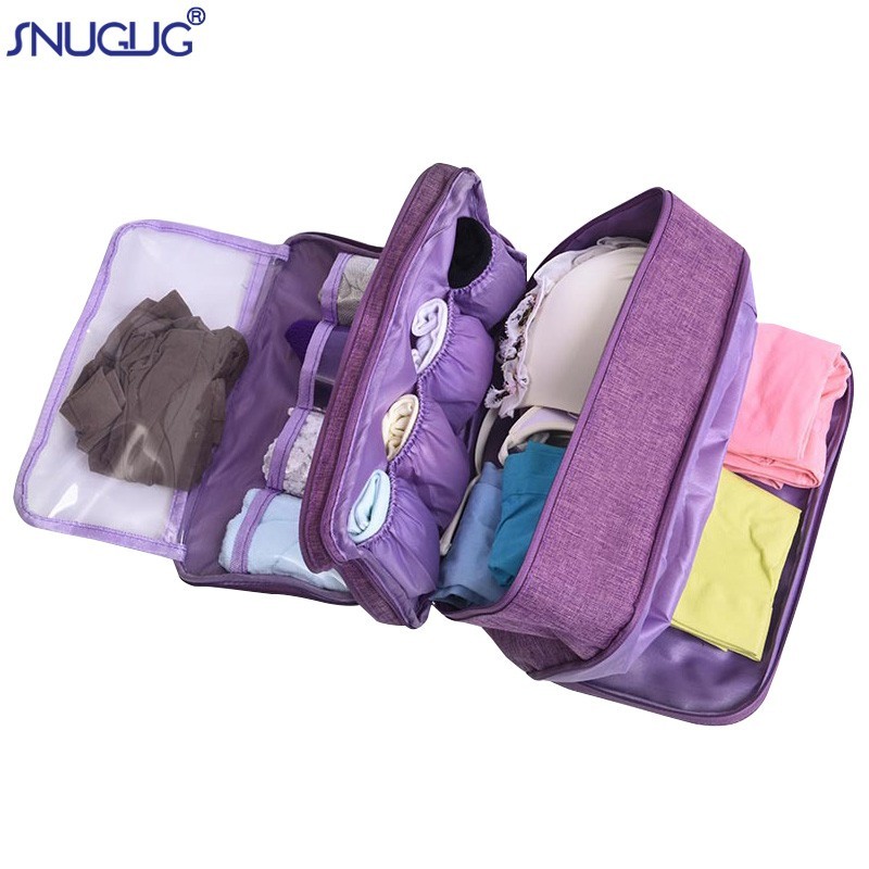 

New Women Travel Bra Underwear Bag Multifunction Oxford Underwear Bra Organizer Bag Supplies Toiletries Storage Holder Case, Purple