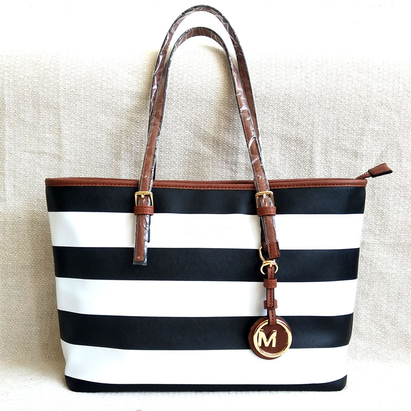 

2020 Black and white stripes Fashion Designer womens Handbag Handbags Shoulder leather clutch shoulder bags female purse with wallet