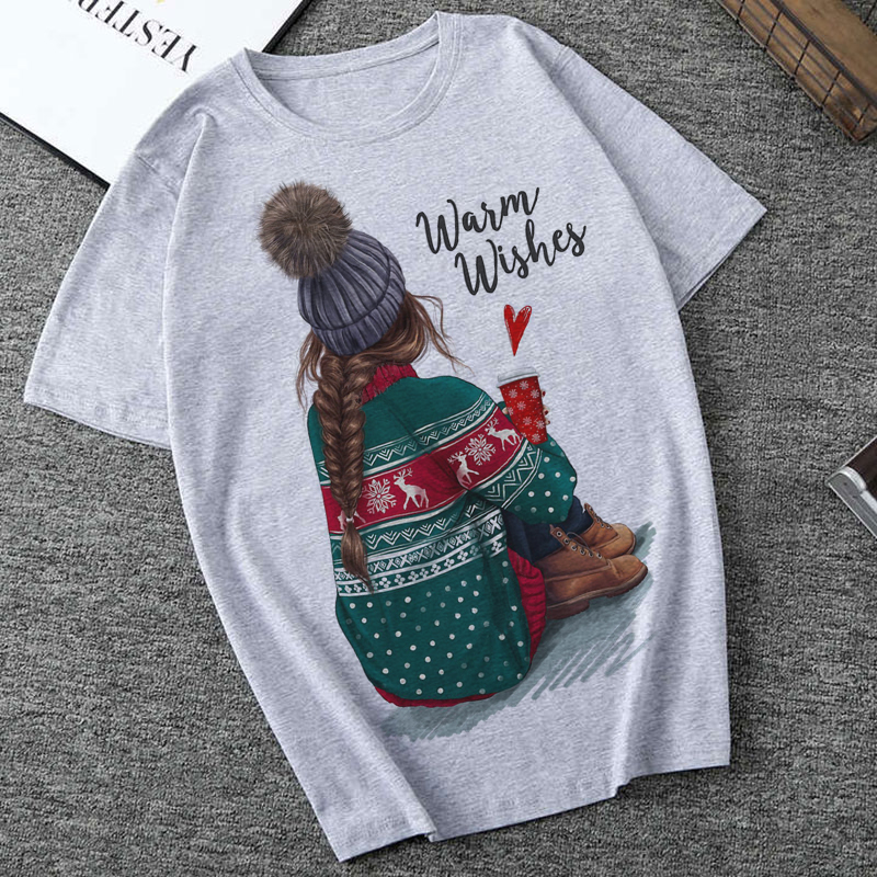 

Camisetas Verano Mujer Women Summer Vogue Tops Waim Wishes Letter Printed Tshirt Casual Tees Streetwear Aesthetic Female T-shirt, 2064-white