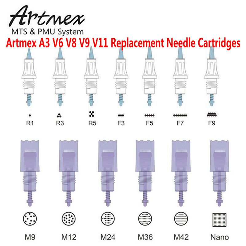 

Artmex V9 V8 V6 V11 A3 MTS & PMU replacement Needle Cartridge for Permanent Makeup tattoo machine derma pen