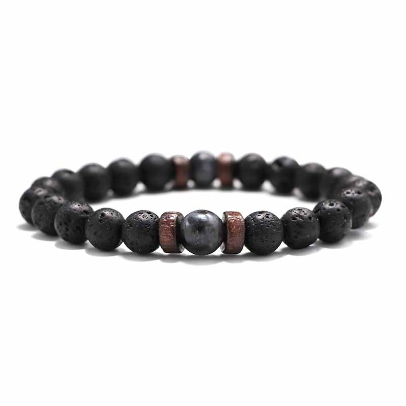 

New Design Lava Rock Beads chains Bracelet For Women Men Handmade wood Essential Oil Diffuser Stone Bangle Fashion DIY Jewelry Gift
