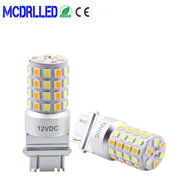 

Car Led Bulb 6W 1157 T25 3157 7443 White Amber Auto Led DRL Light Dual Color Turn Signal Light switchback 54smd 2835 P27 305, As pic