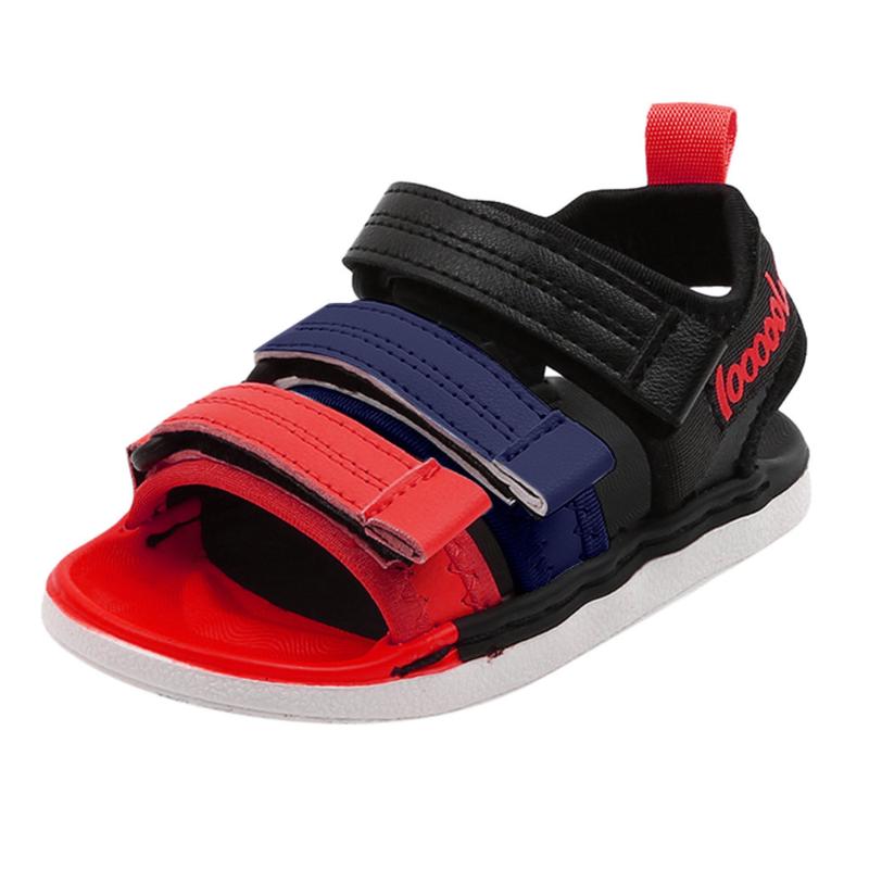 

KANCOOLD children's summer beach shoes boys and girls sandals color matching Hook&loop hollow Soft Shoes casual, Red