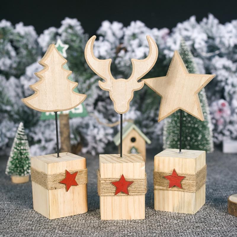 

New Wooden Mini Christmas Tree Desktop Ornaments Merry Christmas Party Decor Decorations For Home
