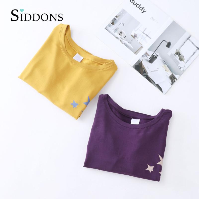 

Siddons Women Cotton Soft Pajamas Set 2 Pieces Sleepwear Plus Size Simple Long sleeves Women Autumn Winter Casual Homewear, Purple
