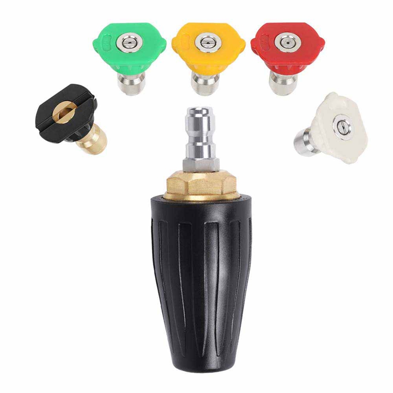 Sooprinse Pressure Washer Rotating Turbo Nozzle 4000 PSI Turbo Spray Nozzle with 3 Nozzle Tips Kit,1//4 Inch Quick Connector,3.0 GPM